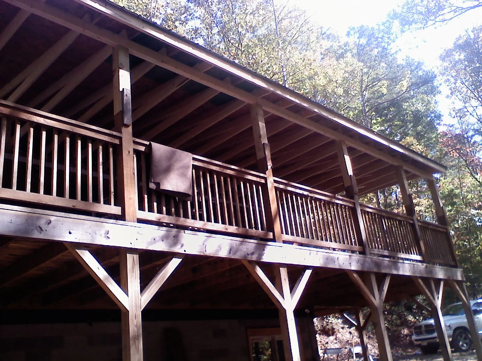 Timber framing under a new elevated porch and deck — Roof Leak Repair in Hattiesburg by Roofing Brothers